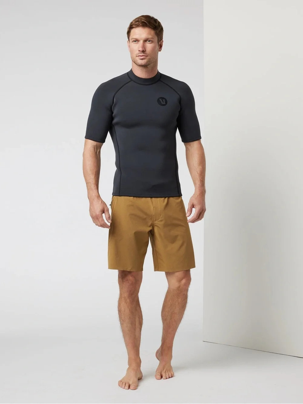Vuori Men's Black Short Sleeve Yulex Wetsuit Top
